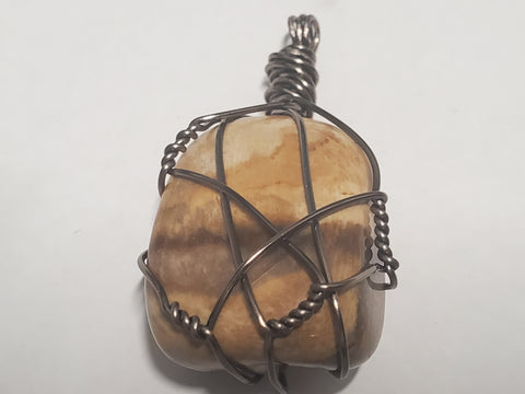 petrified wood pendant