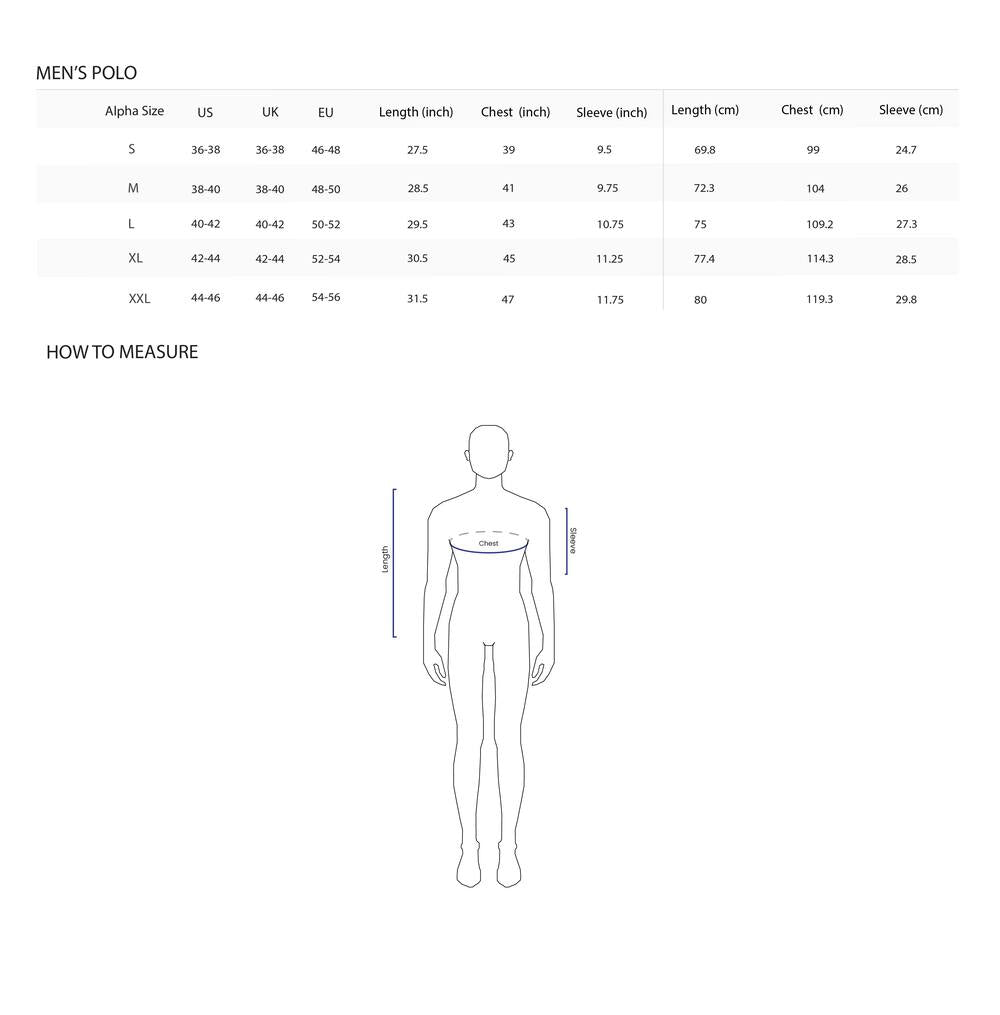 Men's Polo size chart – blanc