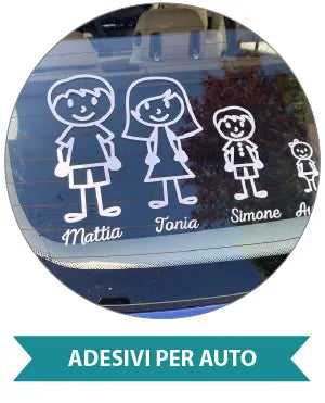 Adesivi bimbo a bordo personalizzati per auto con nome e design simpatici