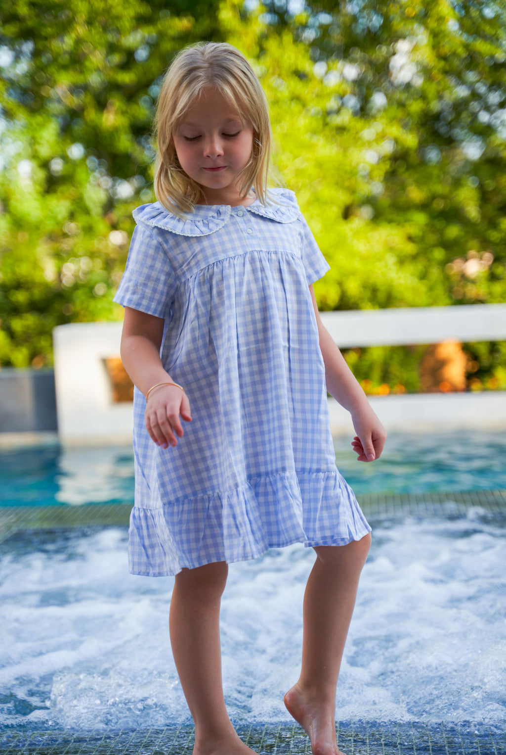 blue gingham dress baby