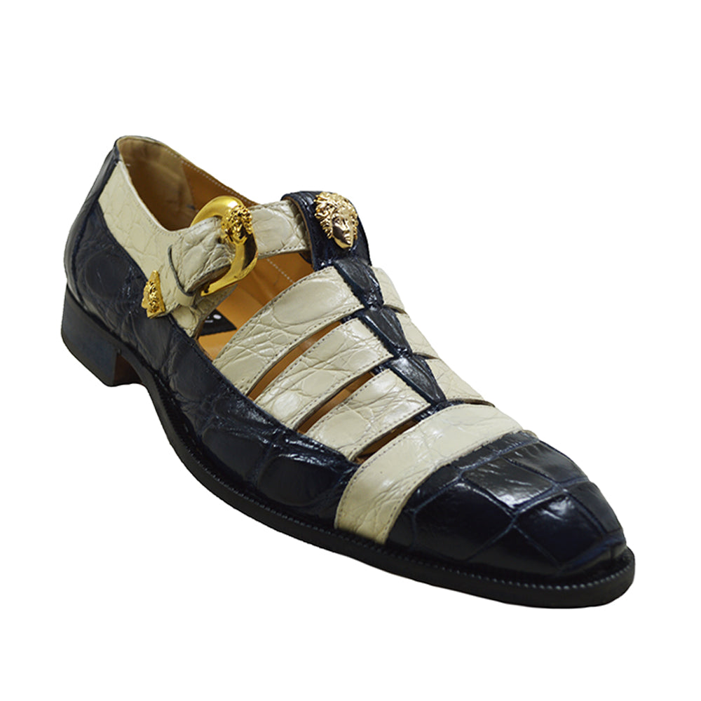 Mauri 4853-2 Steamboat Alligator Monk Strap Shoes Yellow |  MensDesignerShoe.com