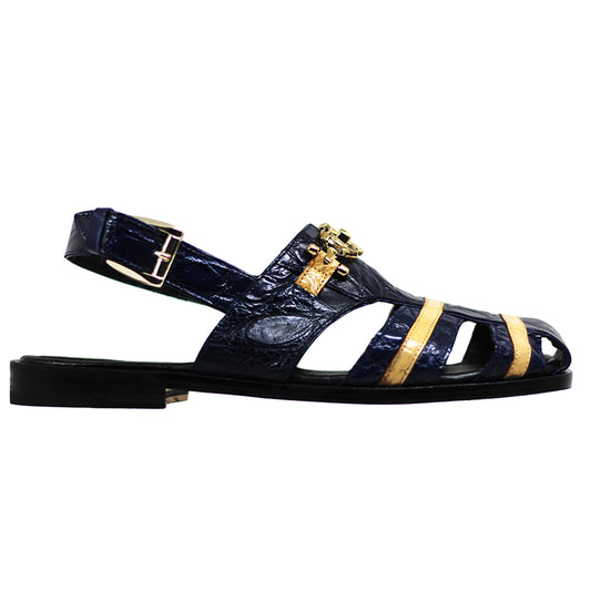 Mauri 4938 Ostrich Leg / Didier Fabric Loafer Black / Gold (Special Order)