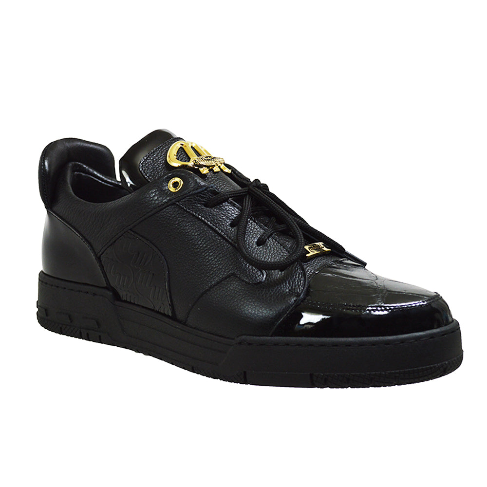 Mauri 8412 Black Patent Leather & Alligator Sneaker – Cellini Uomo