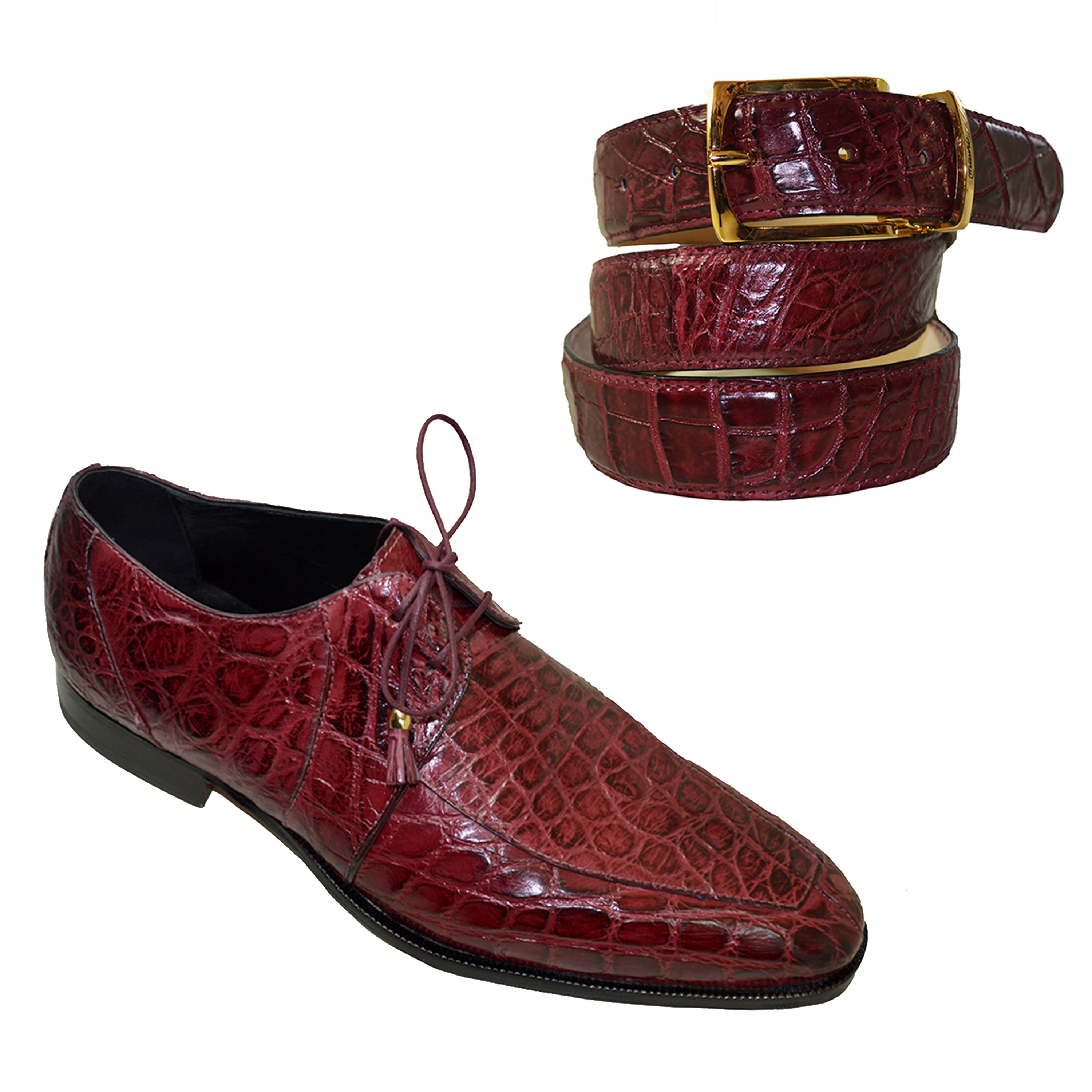 Mauri 4910/1 Ruby Red Alligator Lace Up Dress Shoe