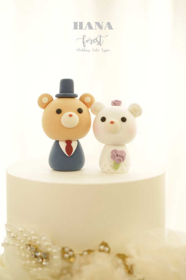 Bear Wedding Cake Topper Animal Cake Topper Woodland Cake - Etsy