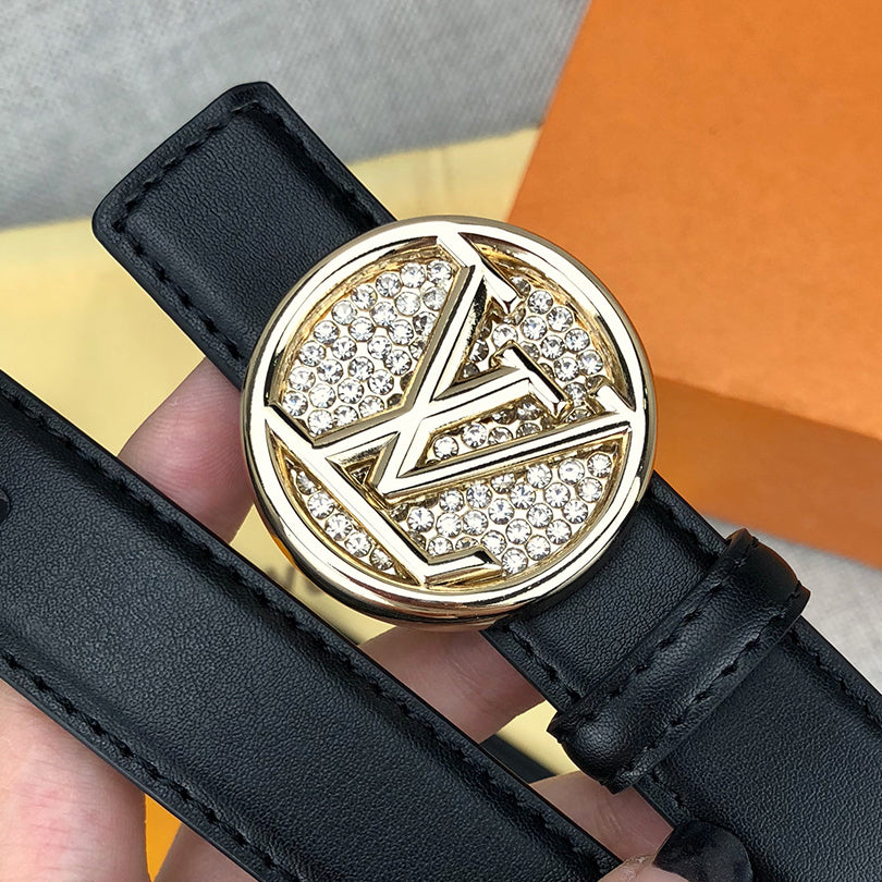 LV Louis Vuitton fashion men's and women's diamond-studd