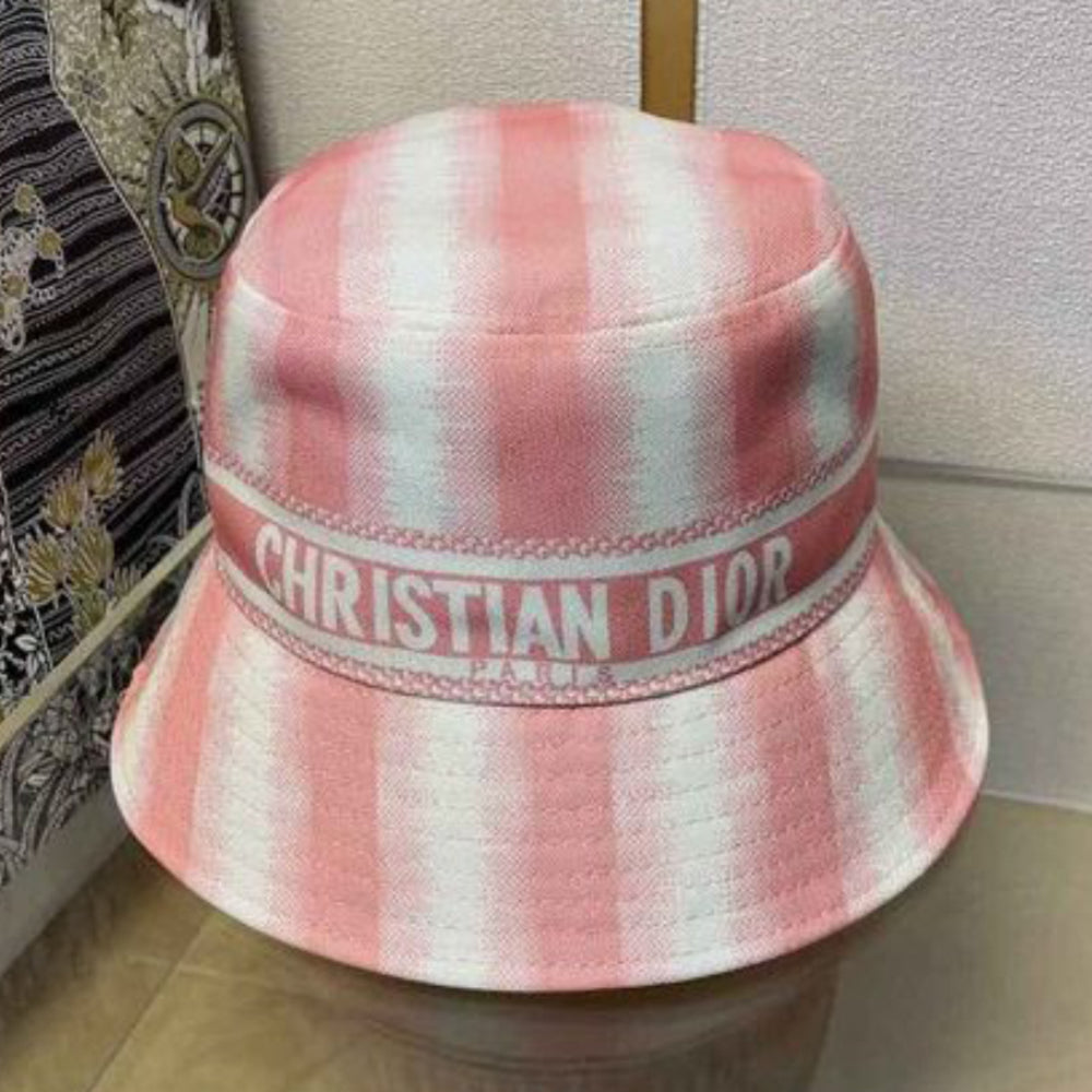 Christian Dior new printed letter webbed canvas fisherman hat