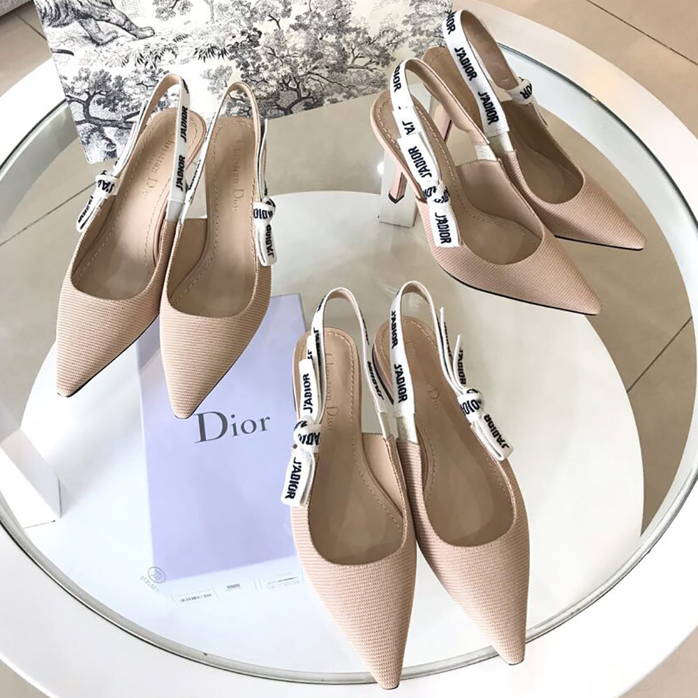 Christian Dior Hot Sale Khaki Knit Fabric High Heel Sandals Shoes