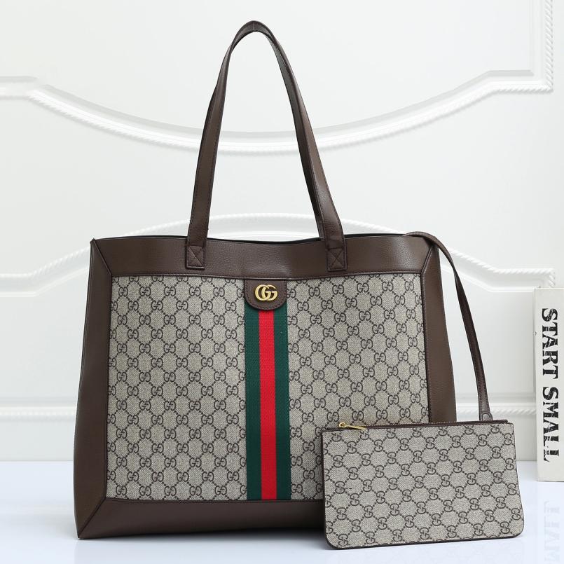 LV Louis vuitton new product stitching color letter printing two-piece shopping handbag shoulder bag