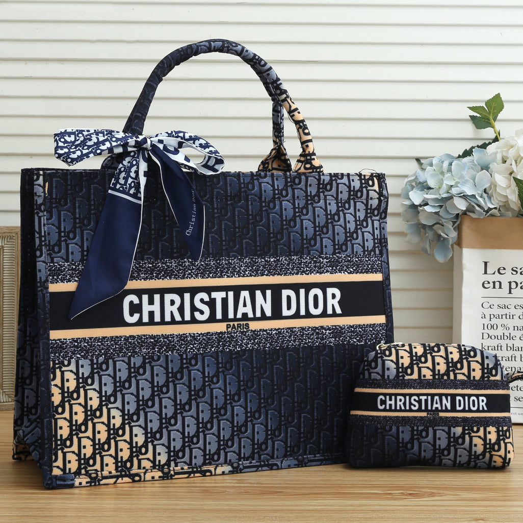 Christian Dior print monogram color two-piece handbag shoulder bag