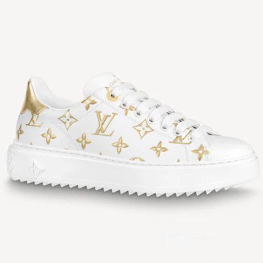 LV Louis vuitton time out stitching color letters ladies sneakers Shoes