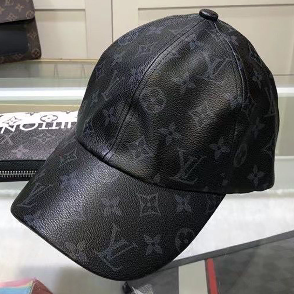 LV Louis Vuitton Leather Print Ladies Men's Baseball Cap