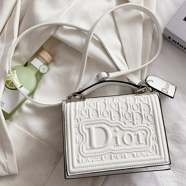Dior CD Fashion Lady Logo Embossed Handbag Shoulder Messenger Ba