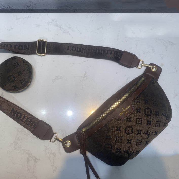 LV Louis Vuitton fashion ladies one-shoulder messenger bag coin purse two-piece set