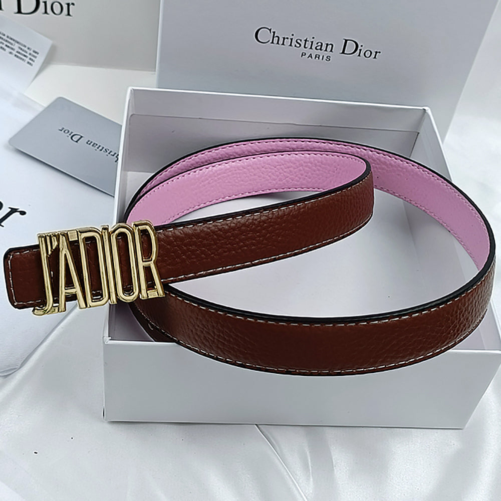 Christian Dior Gold Letter Buckle Women's Small Elegant Belt