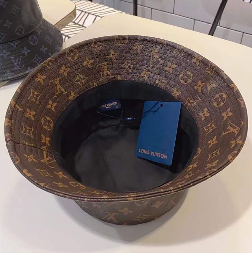 louis vuitton brown bucket hat