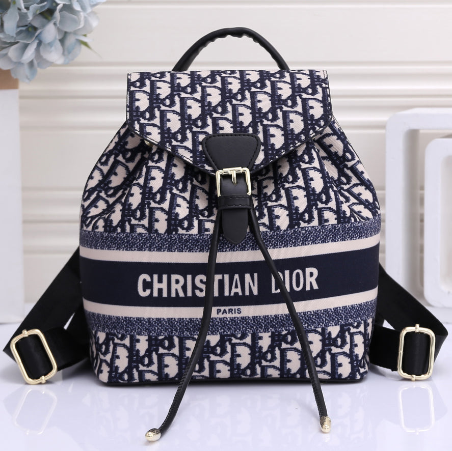 Christian Dior canvas embroidered monogram flap backpack Daypack