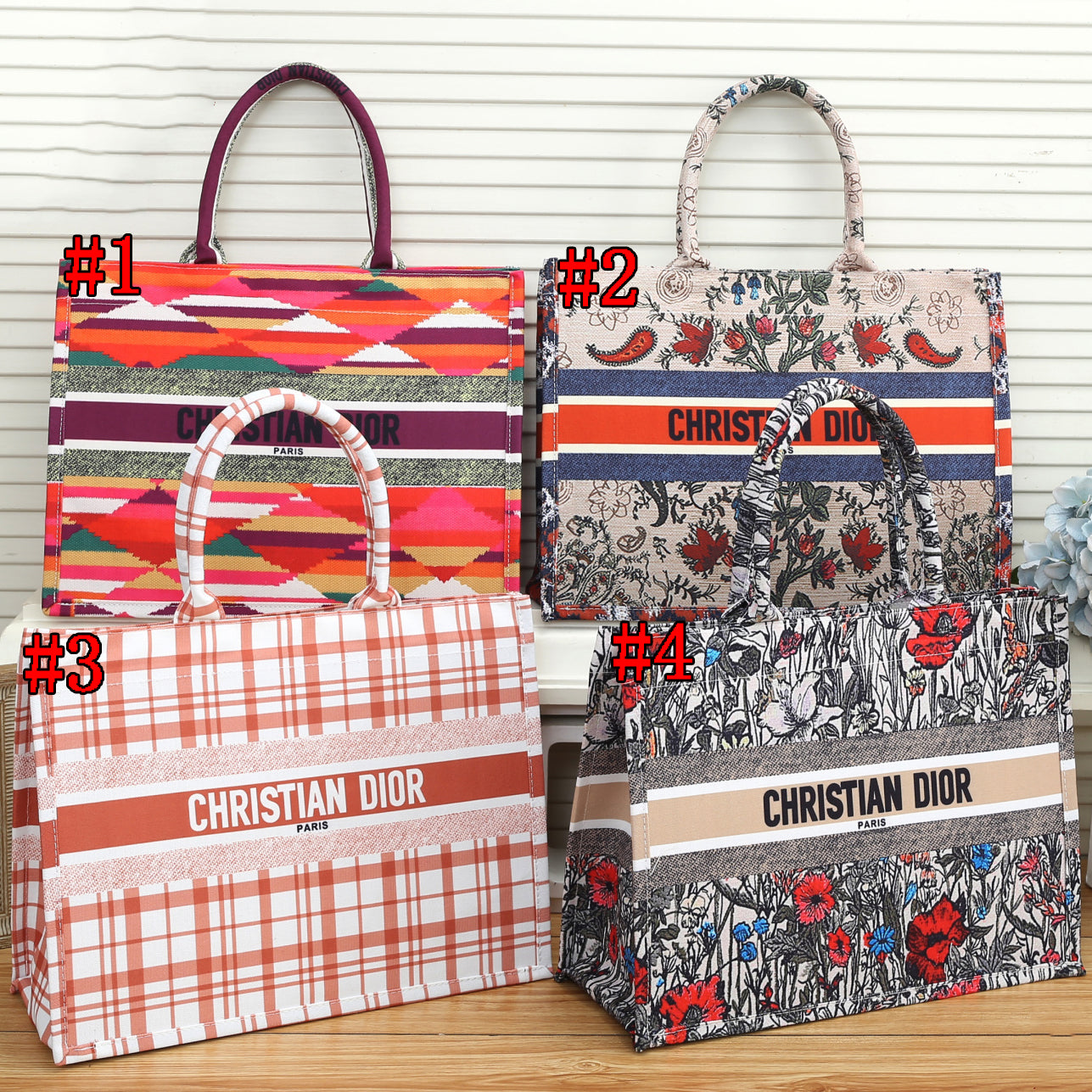 Dior CD fashion ladies handbags new printed shopping bags tote bag