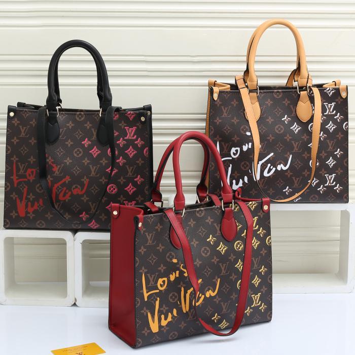 LV Louis Vuitton Fashion Graffiti Printed Ladies Handbag Shoulder Messenger Bag Bucket Bag
