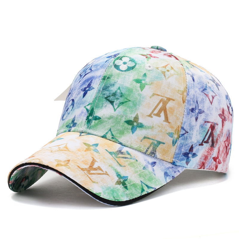 LV Louis Vuitton Embroidered Letter Graffiti Couple Bucket Hat