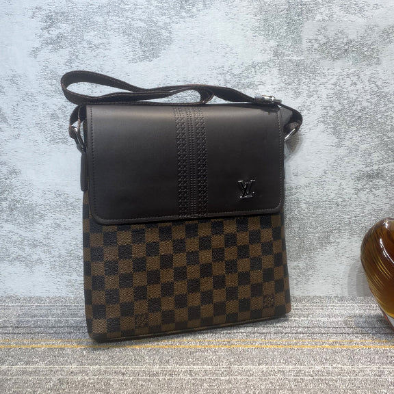 LV Louis Vuitton Fashion Men's and Women's Stitching Briefcase Document Bag Shoulder Messeng