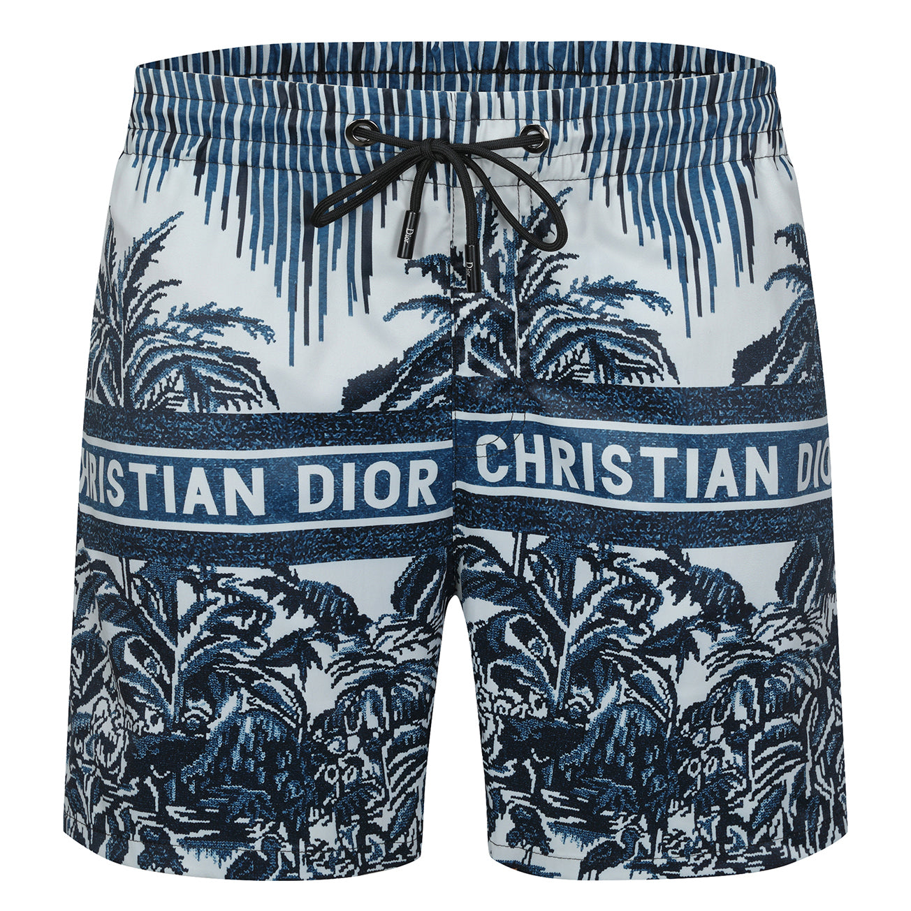 Christian Dior color chain print two-piece short-sleeved top tee T shirt + shorts beach pants