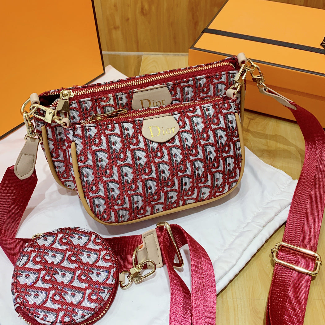 Dior CD Fashion Three-Piece Shoulder Crossbody Bags Handbags Coi