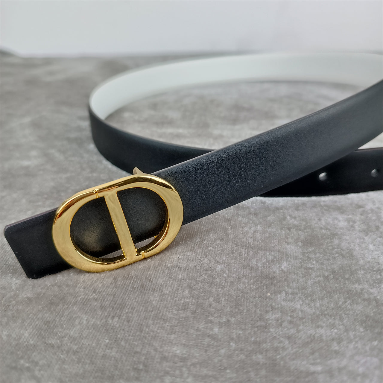 Dior Women's CD Letter Smooth Buckle Belt