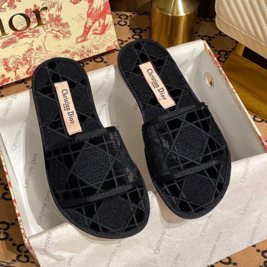 Dior J'ADIOR CD new shoes fashion ladies embroidered slippers