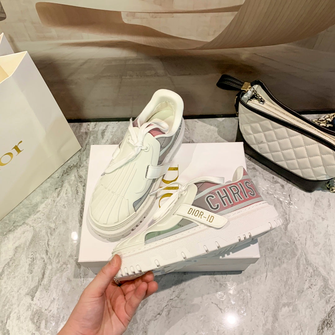 Dior CD laser fluorescent shell-toe small white shoes Fashion la