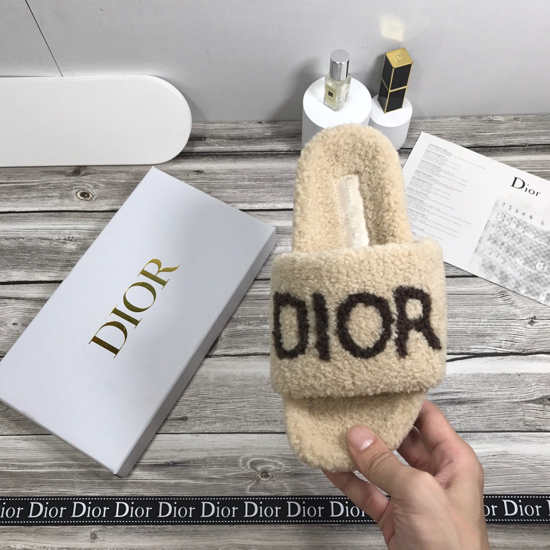 Dior Women's Plush Slippers Shoes