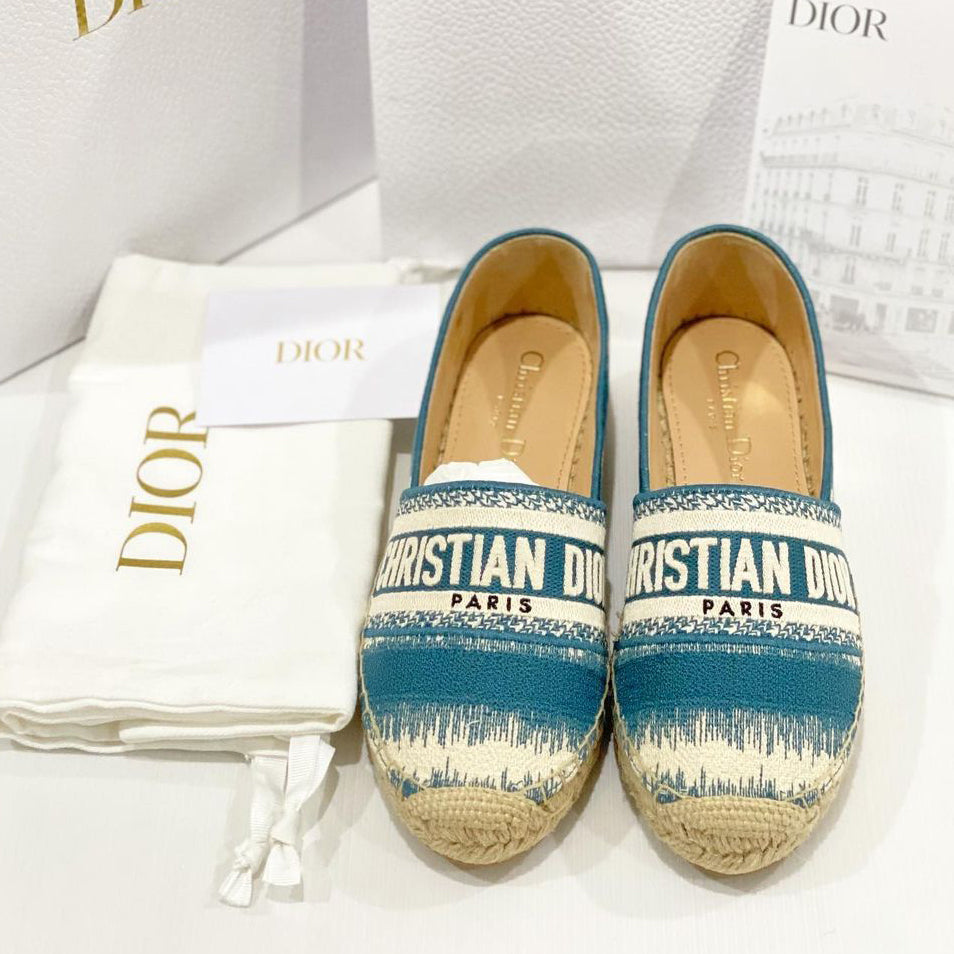 Christian Dior espadrille new product stitching color ladies letter lazy shoes fisherman shoes casua