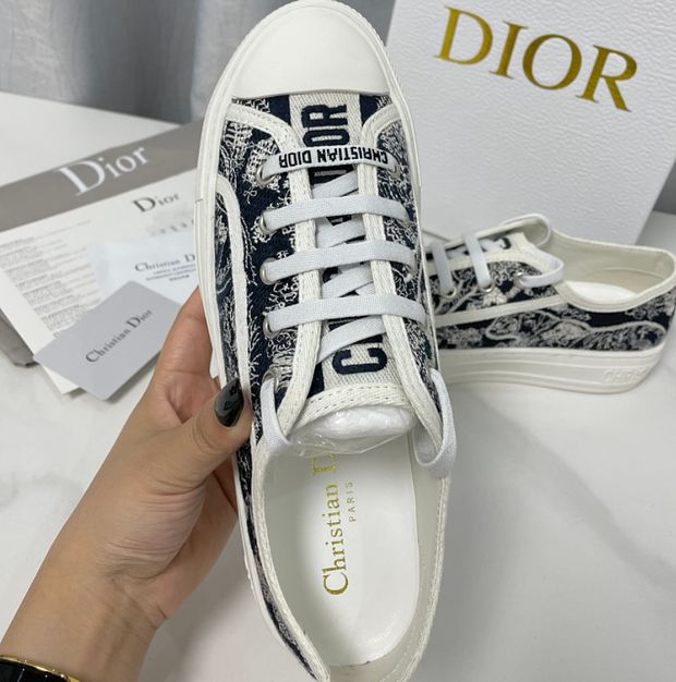 Christian Dior embroidered canvas shoes flat casual shoes sneakers