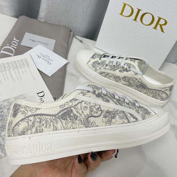 Dior embroidered canvas shoes flat casual shoes