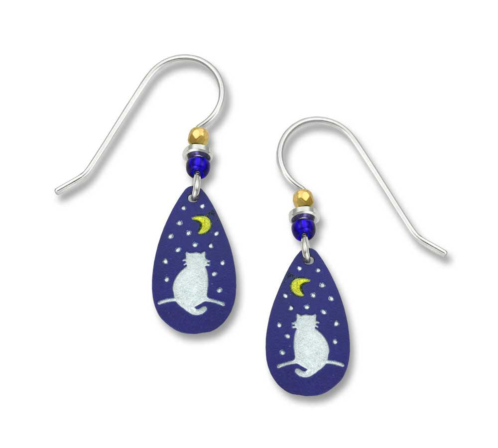Cat And Moon Earrings
