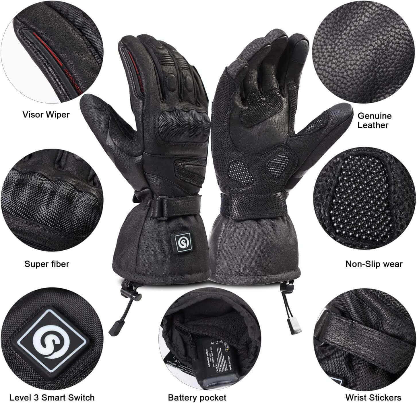 GANTS MOTO D'HIVER HELD TONALE AVEC CHAUFFERETTES