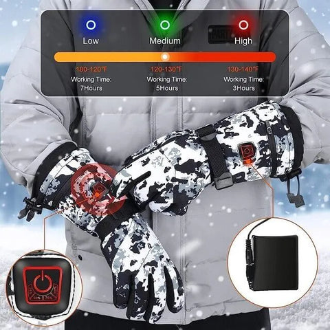 MADETEC Electric heated camo gloves heat setting