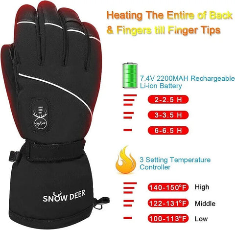 SNOW DEER heated gloves heat setting