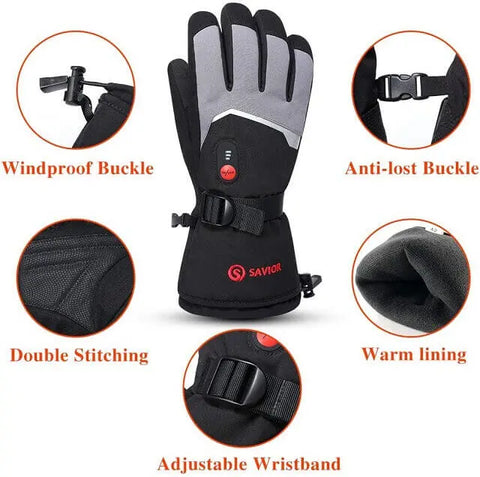 Savior heated snowmobile gloves features
