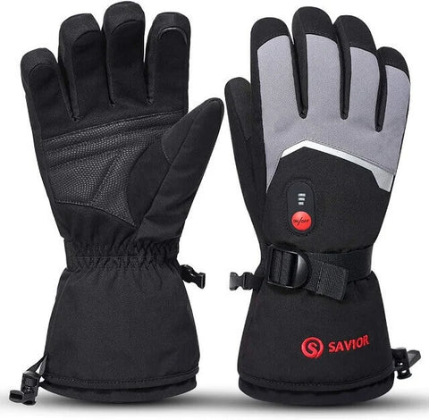 Unigear Rechargeable Heated Gloves for Men Women, Electric Battery Heated  Ski Gloves 3 Heating Level, Thinsulate Waterproof Winter Touchscreen  Leather