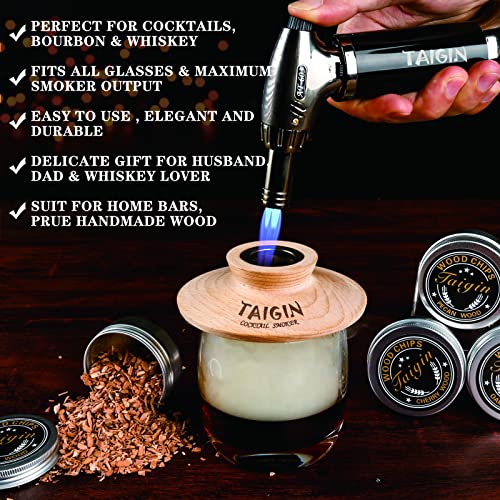 Cocktail Smoker Kit with Torch, 4 Kinds of Wood Chips for Drink Smoker  Infuser Kit, Bourbon/Whiskey Smoker Accessories, Old Fashioned Smoker Kit  as