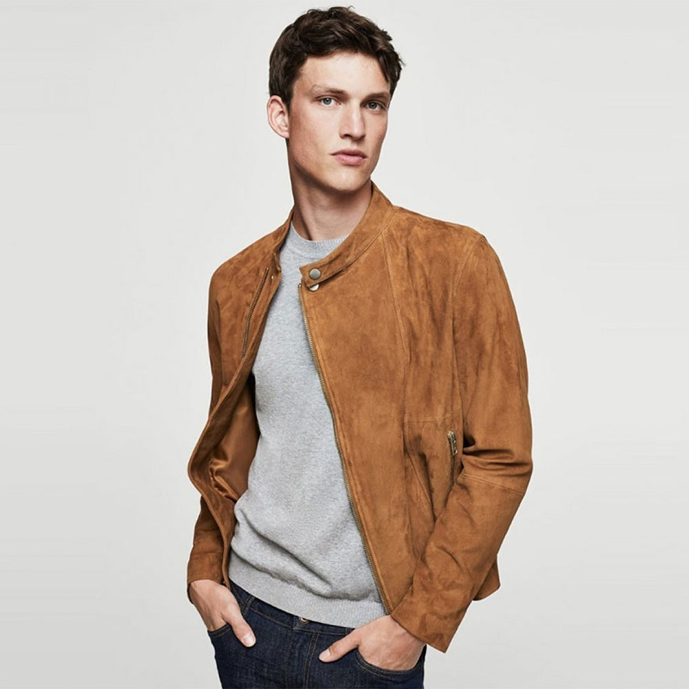 Men's Casual Jacket, Terry Suede Utility Jacket