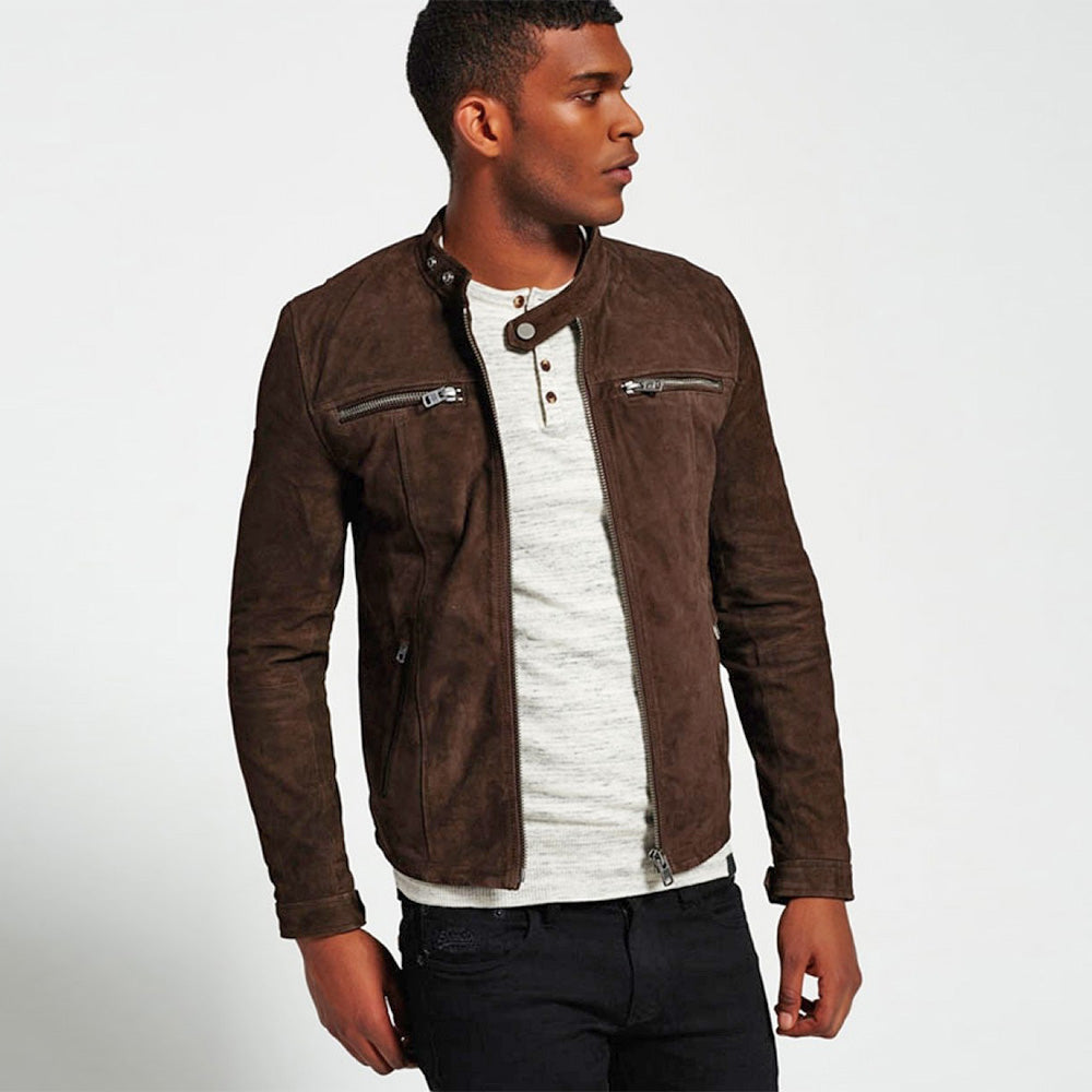 Men's Casual Jacket, Terry Suede Utility Jacket