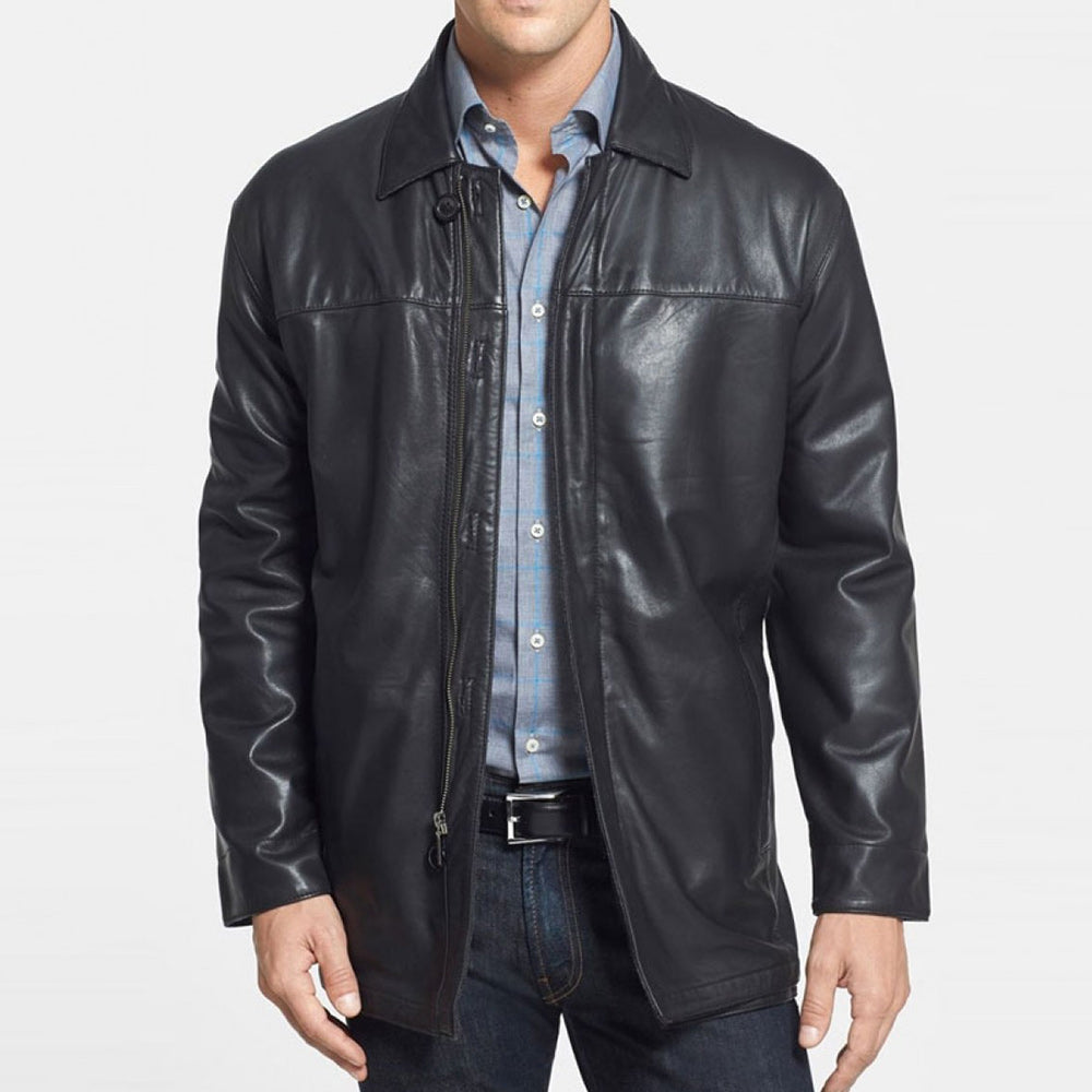 Men's Flat Collar Jacket - Levi - KC Leather Co.