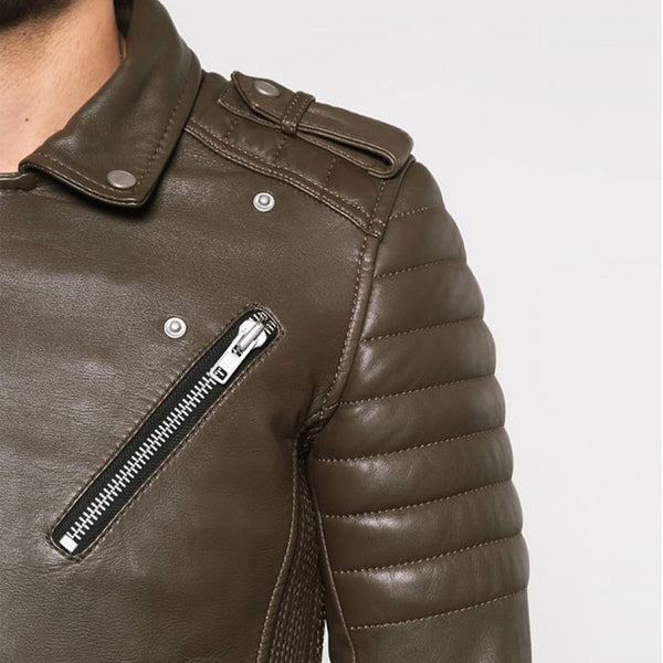 Leather Biker Jacket | Slim Fit Jacket Leather - KC Leather Co.