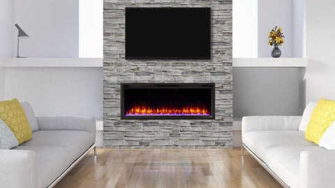 50 allusion platinum recessed linear electric fireplace SF ALLP50 BK