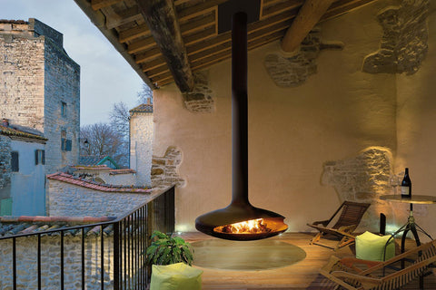 European home focus gyrofocus model outdoor wood fireplace