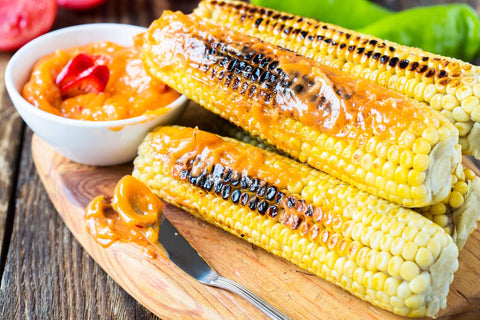 Grilled corn with garlic and chilli butter