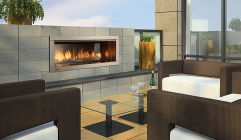 Modern fireplace in sitting area