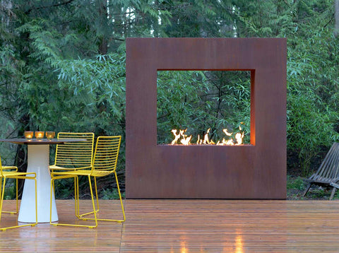 Paloform kodo 72" corten outdoor gas fireplace